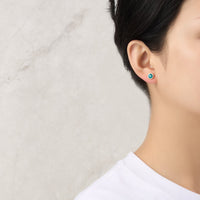 Gold Plated December (Blue Topaz) Birthstone Earrings Created with Zircondia® Crystals