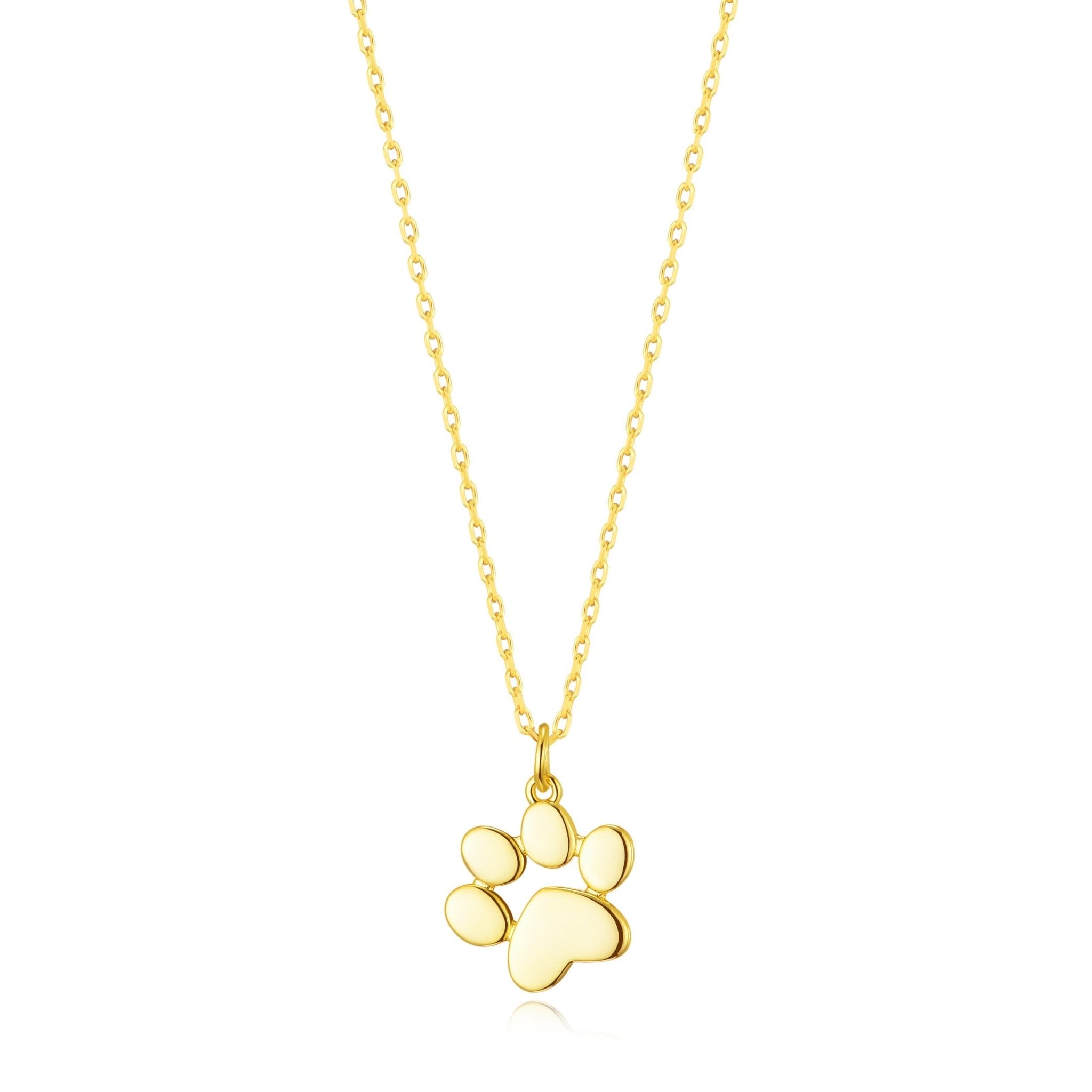 Gold Plated Dog Paw Necklace