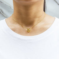Gold Plated Double Heart Necklace Created with Zircondia® Crystals