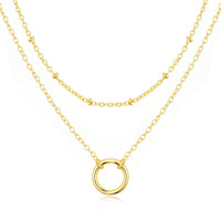 Gold Plated Double Layered Circle Necklace