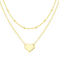 Gold Plated Double Layered Heart Necklace