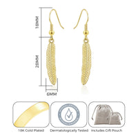 Gold Plated Feather Earrings