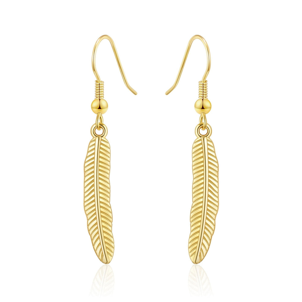 Gold Plated Feather Earrings