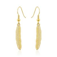 Gold Plated Feather Earrings
