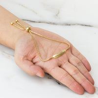 Gold Plated Feather Friendship Bracelet Created with Zircondia® Crystals