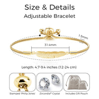 Gold Plated Feather Friendship Bracelet Created with Zircondia® Crystals