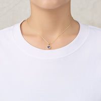 Gold Plated February (Amethyst) Birthstone Necklace Created with Zircondia® Crystals