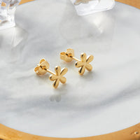 Gold Plated Flower Stud Earrings