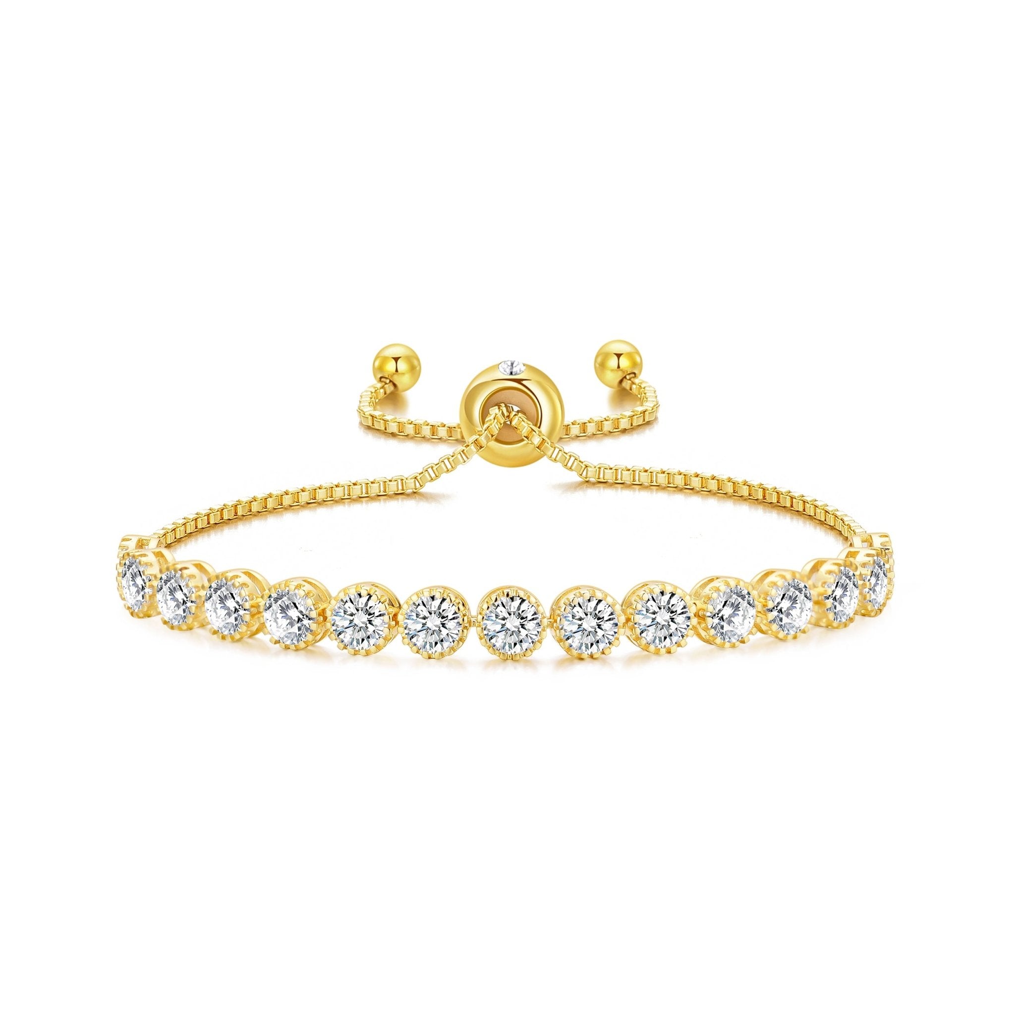 Gold Plated Friendship Bracelet with Zircondia® Crystals