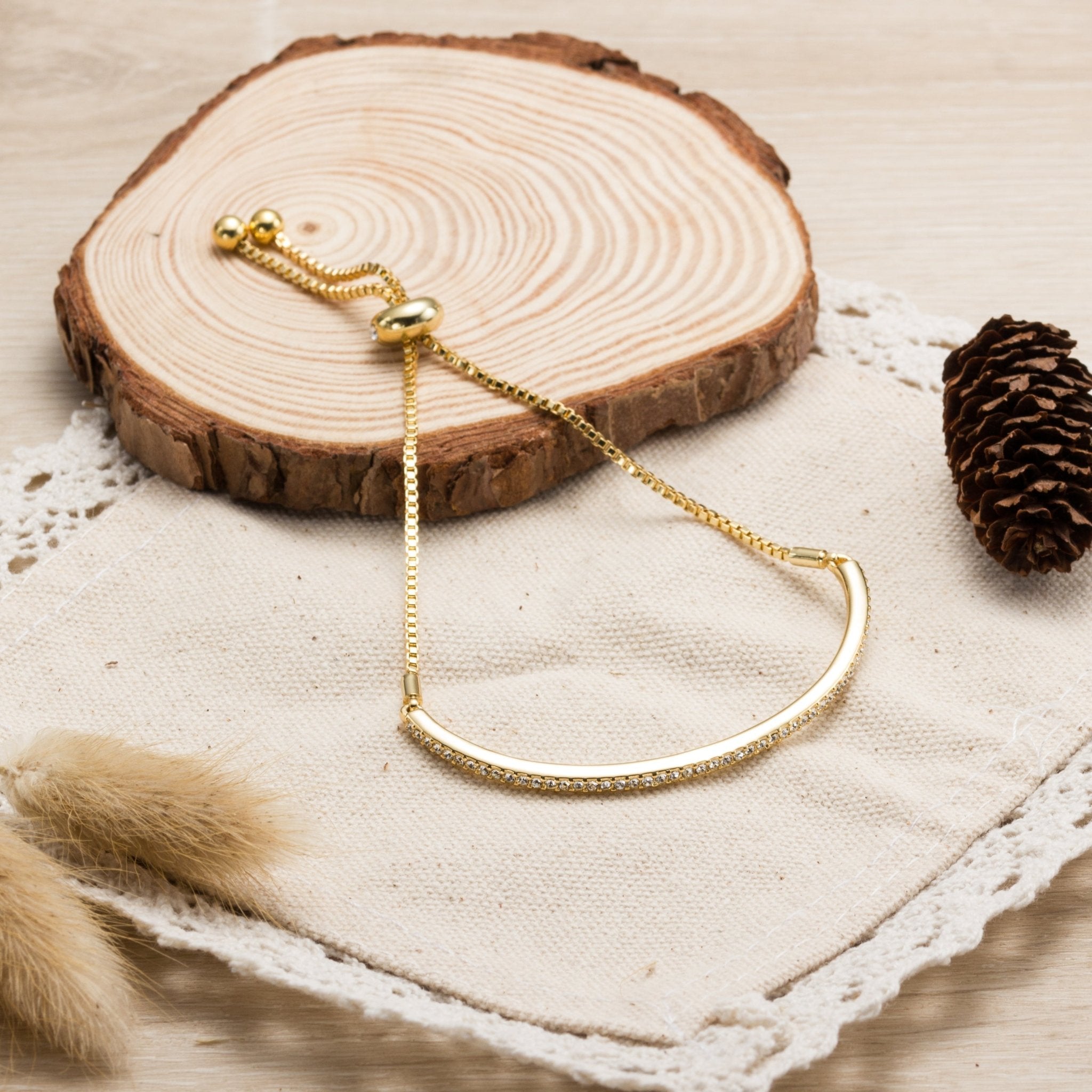 Gold Plated Friendship Set Created with Zircondia® Crystals