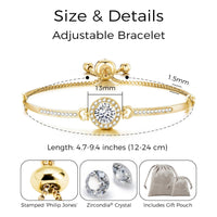 Gold Plated Halo Friendship Bracelet Created with Zircondia® Crystals