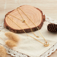 Gold Plated Halo Necklace Created with Zircondia® Crystals