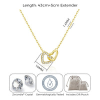 Gold Plated Heart Link Necklace Created with Zircondia® Crystals