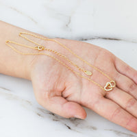 Gold Plated Heart Link Necklace Created with Zircondia® Crystals