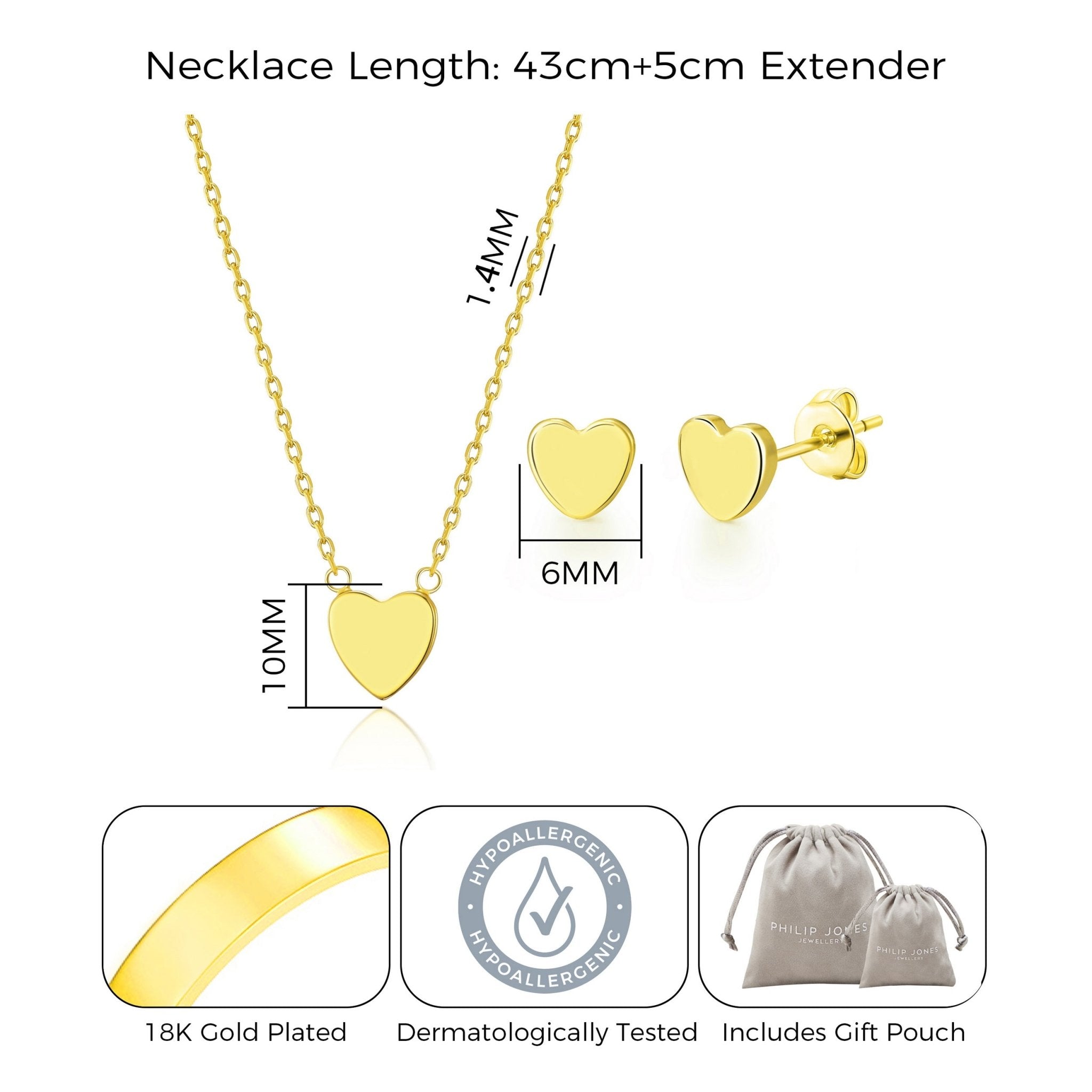 Gold Plated Heart Set
