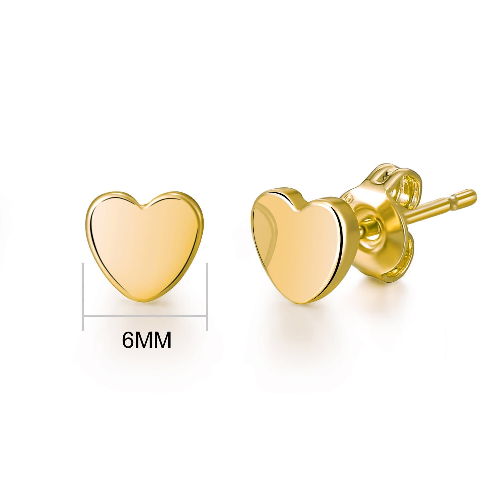 Gold Plated Heart Stud Earrings with Quote Card