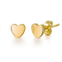Gold Plated Heart Stud Earrings with Quote Card