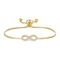 Gold Plated I Couldn't Say I Do Without You Infinity Friendship Bracelet with Zircondia® Crystals