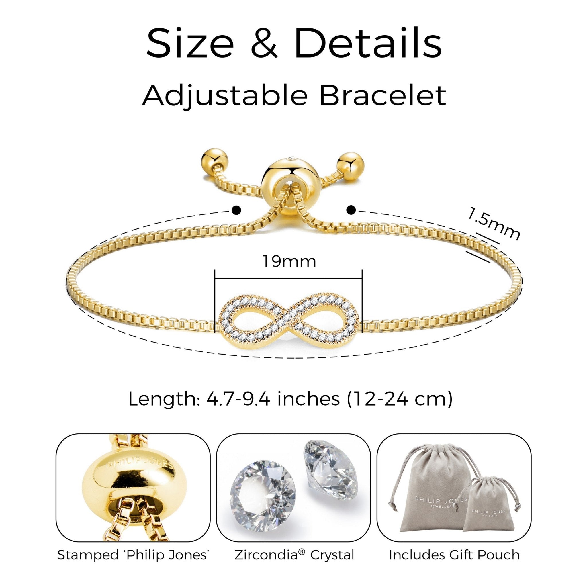 Gold Plated I Couldn't Say I Do Without You Infinity Friendship Bracelet with Zircondia® Crystals