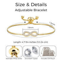 Gold Plated I Couldn't Say I Do Without You Infinity Friendship Bracelet with Zircondia® Crystals