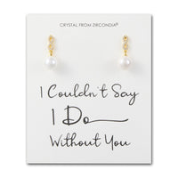 Gold Plated I Couldn't Say I Do Without You Infinity Pearl Drop Earrings with Zircondia® Crystals
