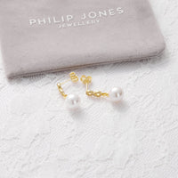 Gold Plated I Couldn't Say I Do Without You Infinity Pearl Drop Earrings with Zircondia® Crystals