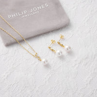 Gold Plated I Couldn't Say I Do Without You Infinity Pearl Drop Set with Zircondia® Crystals