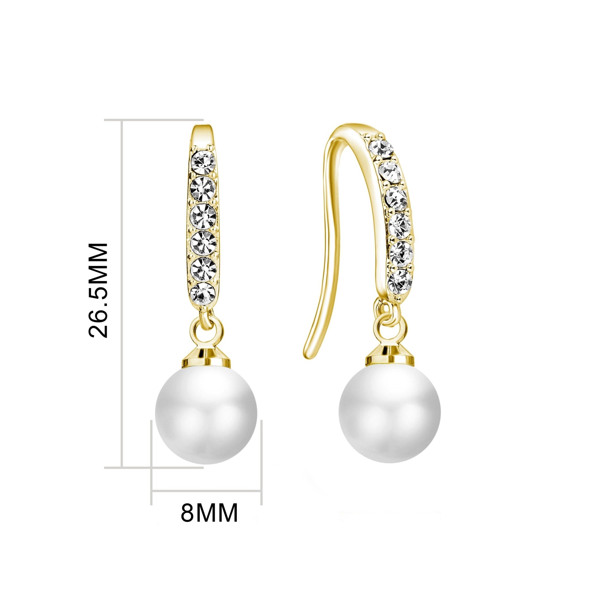 Gold Plated I Couldn't Say I Do Without You Pearl Drop Earrings Created with Zircondia® Crystals