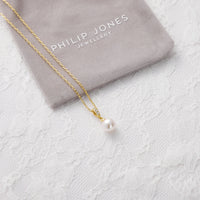 Gold Plated I Couldn't Say I Do Without You Pearl Drop Wedding Necklace Created with Zircondia® Crystals