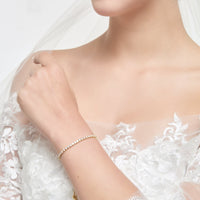 Gold Plated I Couldn't Say I Do Without You Solitaire Friendship Bracelet Created with Zircondia® Crystals