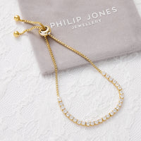 Gold Plated I Couldn't Say I Do Without You Solitaire Friendship Bracelet Created with Zircondia® Crystals