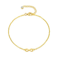 Gold Plated Infinity Anklet Created with Zircondia® Crystals