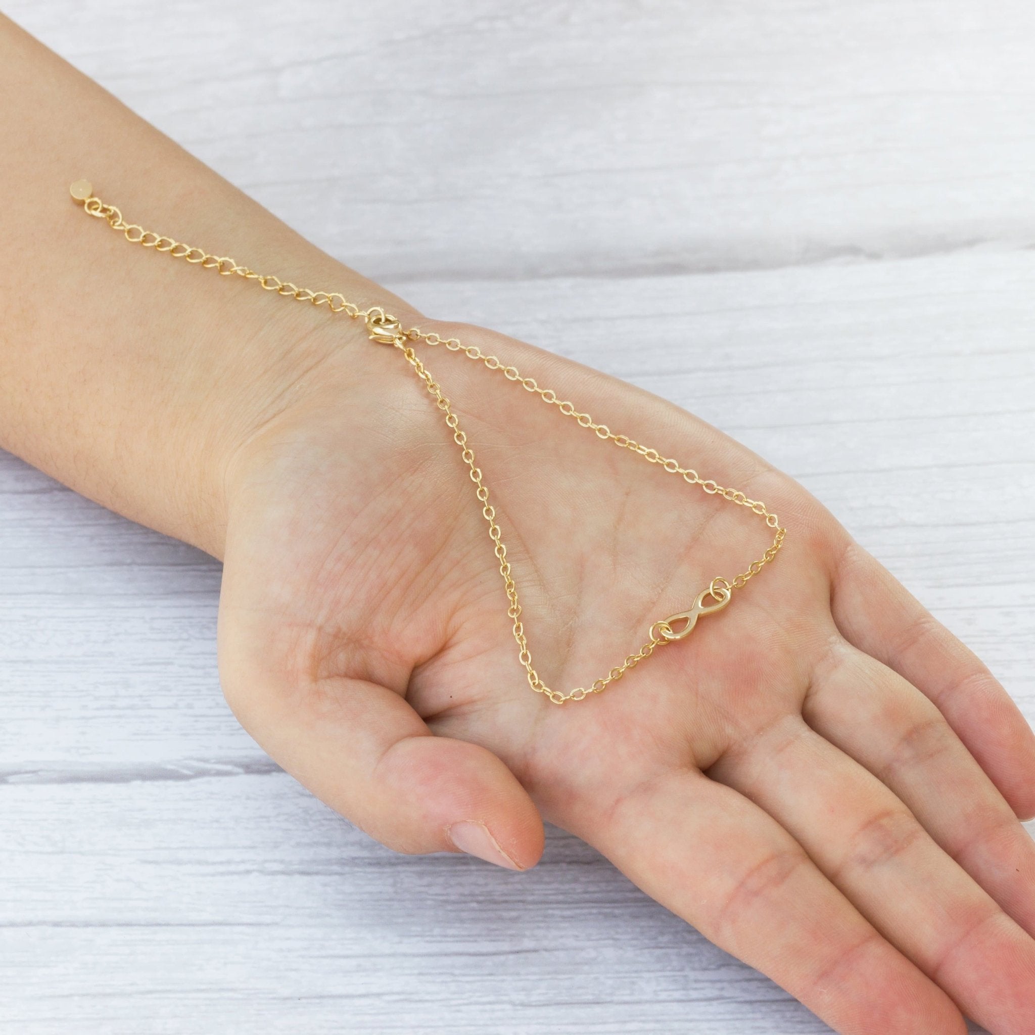 Gold Plated Infinity Anklet Created with Zircondia® Crystals