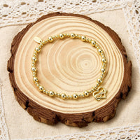 Gold Plated Infinity Heart Beaded Stretch Bracelet