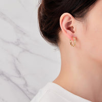 Gold Plated Infinity Hoop Earrings Created with Zircondia® Crystals