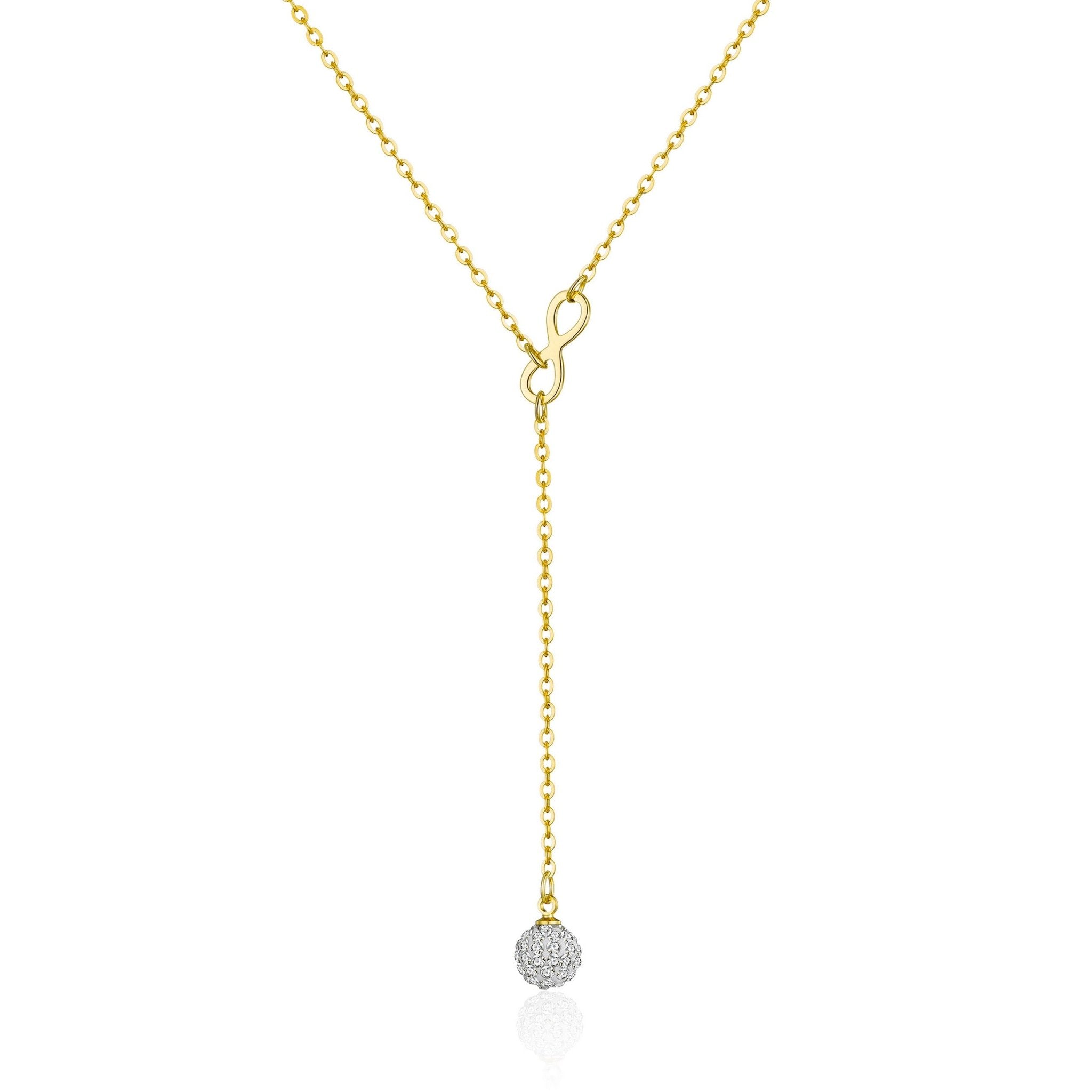 Gold Plated Infinity Lariat Necklace Created with Zircondia® Crystals