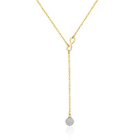 Gold Plated Infinity Lariat Necklace Created with Zircondia® Crystals