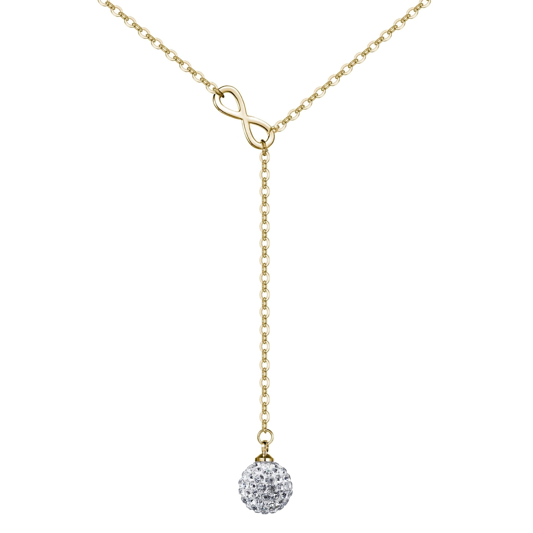 Gold Plated Infinity Lariat Necklace Created with Zircondia® Crystals