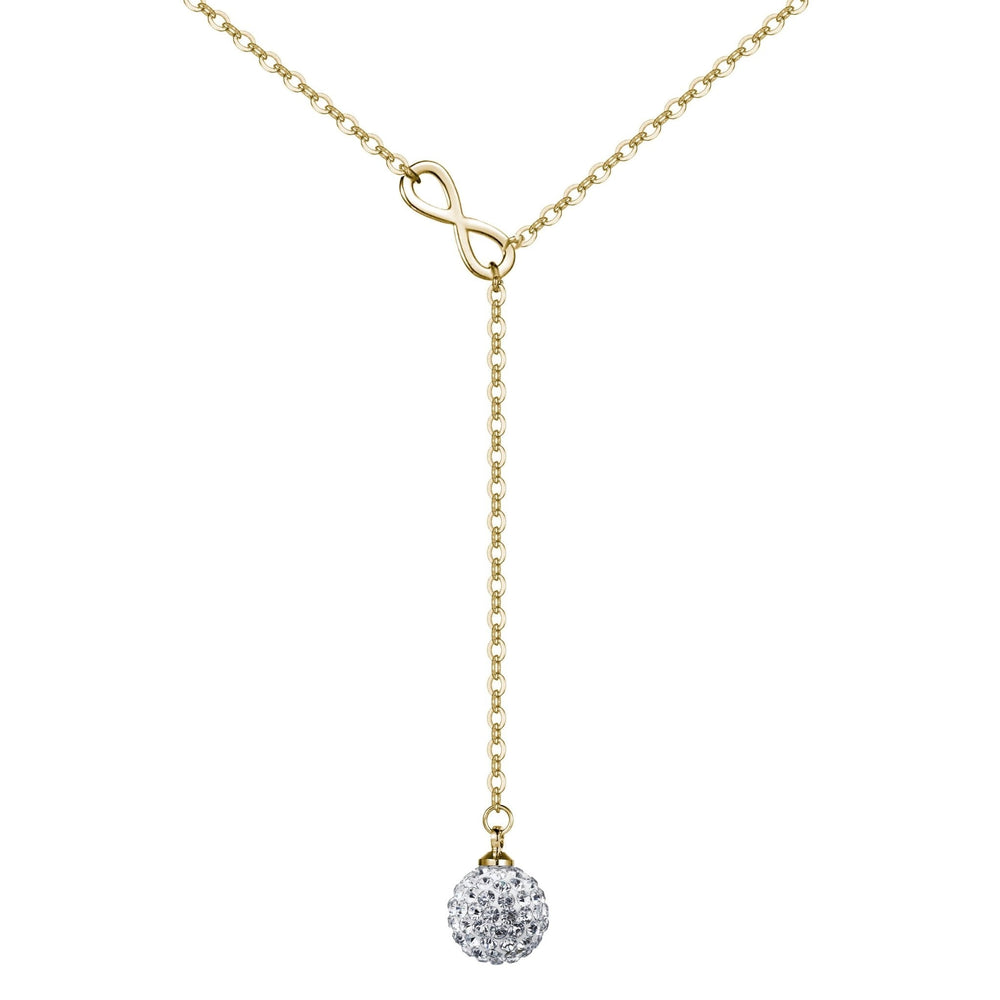 Gold Plated Infinity Lariat Necklace Created with Zircondia® Crystals