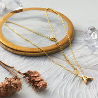 Gold Plated Initial Necklace Letter A Created with Zircondia® Crystals