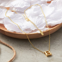 Gold Plated Initial Necklace Letter B Created with Zircondia® Crystals