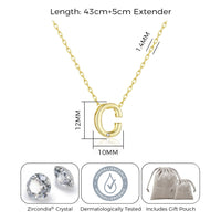 Gold Plated Initial Necklace Letter C Created with Zircondia® Crystals
