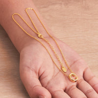 Gold Plated Initial Necklace Letter C Created with Zircondia® Crystals