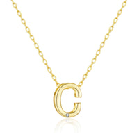 Gold Plated Initial Necklace Letter C Created with Zircondia® Crystals