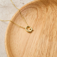 Gold Plated Initial Necklace Letter G Created with Zircondia® Crystals