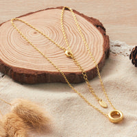 Gold Plated Initial Necklace Letter O Created with Zircondia® Crystals