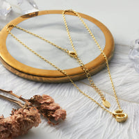 Gold Plated Initial Necklace Letter S Created with Zircondia® Crystals