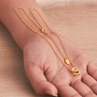 Gold Plated Initial Necklace Letter S Created with Zircondia® Crystals