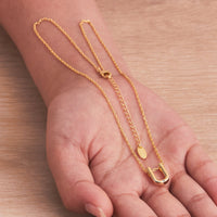 Gold Plated Initial Necklace Letter U Created with Zircondia® Crystals