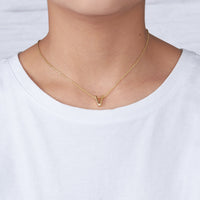 Gold Plated Initial Necklace Letter V Created with Zircondia® Crystals